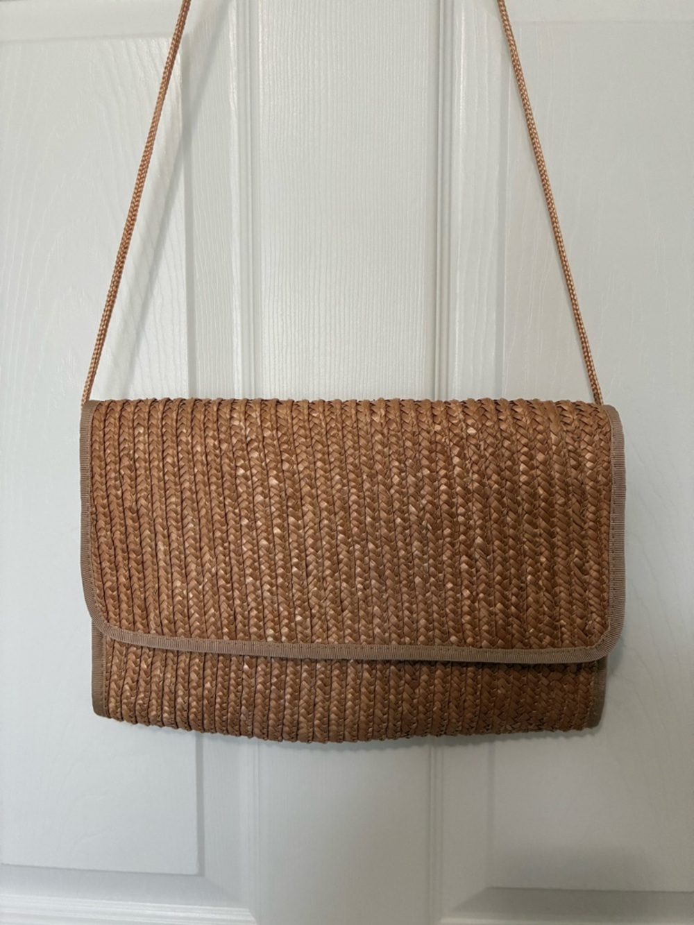 Woven Straw Rattan Wicker Purse Crossbody Waves Tandem Bags Of California